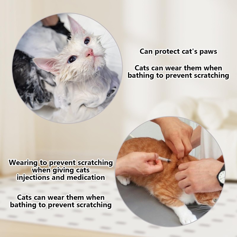 QIYUDA 4 Pcs Cat Mittens to Prevent Scratching for Pets