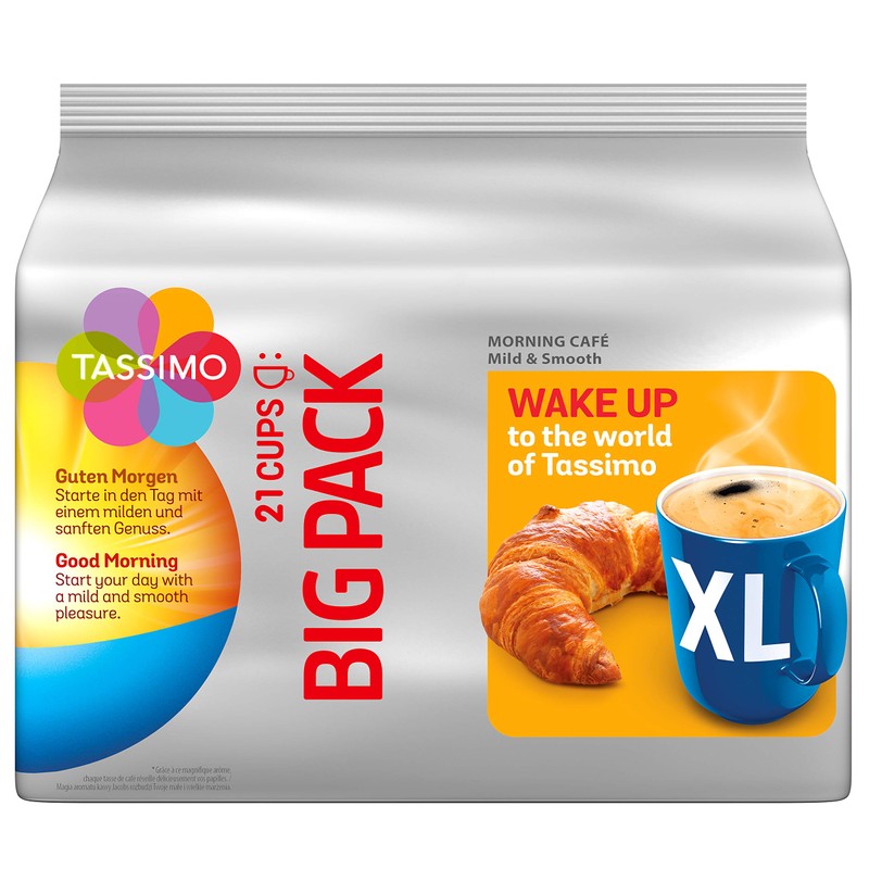 Jacobs Tassimo Morning Café XL Mild & Smooth Capsules, 21