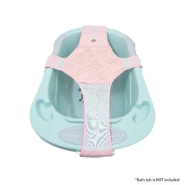 Baby Bath Seat Infant Bathing Support Mat Carried with 4 Adjustable Safety Support Clip, Non- Slip Net, Comfortable Baby Shower Support Bathtub Sit Up Mesh for New-born (Pink)
