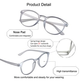 YEIN Bifocal Reading Glasses with Blue Light Blocking Lenses, Bifocal Reader for Women and Men, Oval frame with Spring Hinge (+1.00/+4.00 magnification)