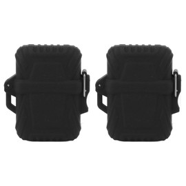 Gavigain 2 PCS Waterproof Lighter Case, Black Plastic Sealed Pocket Lighter Container for Camping Hiking Travel