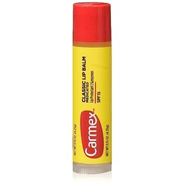 Carmex Bálsamo labial clásico, protector labial protector solar SPF 15, 0.15 onzas