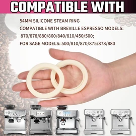 2Pcs 54mm Silicone Steam Ring,Replacement Gasket for Breville Espresso Machine Parts 878/870/860/840/810/500/450/Sage 500/870/875/880/810/878, No BPA Grouphead Gasket
