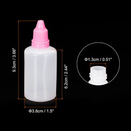 PATIKIL 50ml Liquid Dropper Bottle, 10 Pack PE Squeezable Dropping Eye Dropper Container with PP Cap for Home Travel, Pink