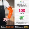 100 Pack Orange PE Oversleeves 18 Size. Polyethylene Disposable Sleeves