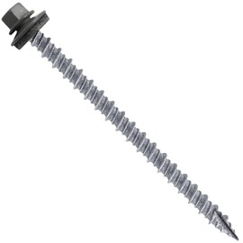 #10 Metal ROOFING SCREWS: (250) Screws x 3" CHARCOAL Hex Head Sheet Metal Roof Screw. Self starting/tapping metal to wood sheet metal siding screws. EPDM washer. for corrugated roofing