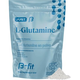 B-FIT B - L-Glutamina en Polvo 100% Pura - Bolsa de 300 g - Suplemento Alimenticio Sin Sabor - Sin Azúcar - 5 g por Porción - Pre entreno