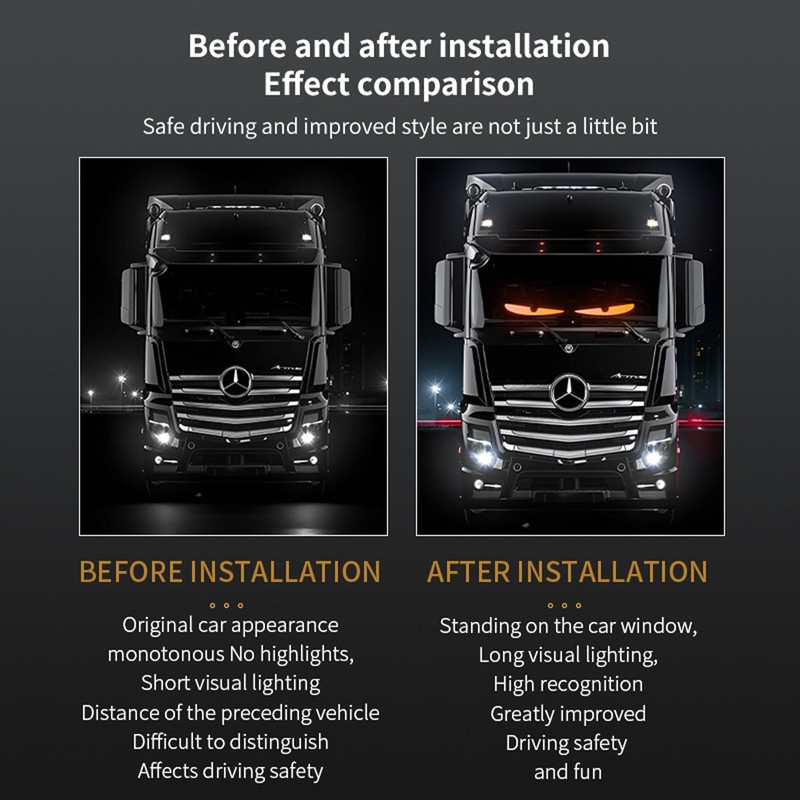 Devil Eyes Light for Cars, 69.4''x7.6'' Super Large Flexible LED