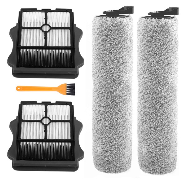 Accessories for Tineco IFloor 3 Breeze Plus/Floor One S3-2 HEPA Filters and 2 Brush Rollers + 1 Cleaning Brush – Pack of 5