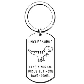 QMVMV Funny Uncle Gifts Unclesaurus Keyring from Niece Nephew Birthday Christmas Thanksgiving Gifts for Uncle