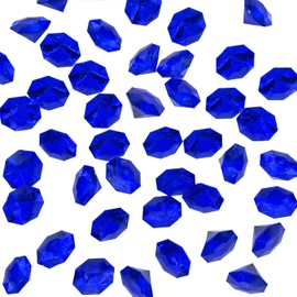 WBJKZJD 47pcs Acrylic Diamond Gems Pirate Plastic Gems Large Acrylic Gems Jewels Bulk Treasure Chest Hunt Party Favors 25 Carat for Kids (Dark blue)