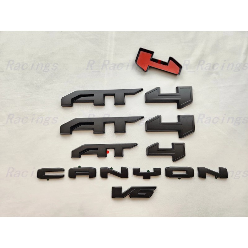 GMC 5PCS Matte Black Door Rear AT4 Canyon V6 OVERLAY