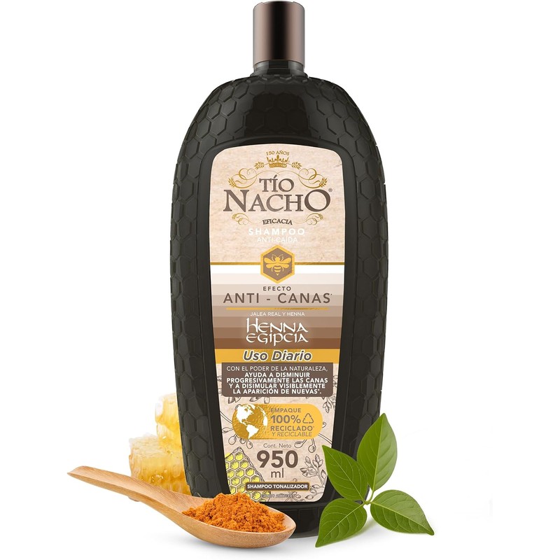 TÍO NACHO Shampoo Anti-Canas y Anti-Caída con Jalea Real y