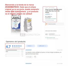 Zcgoingtech Plug Conector Rj45 Blindado Cable Red Utp Cat 6