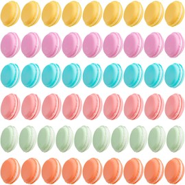 Elsjoy 54 Pack Mini Macaron Storage Boxes, Macaron Jewelry Storage Cases Cute Macaron Pill Boxes, Colorful Macaron Shaped Containers Trinket Boxes for Earring, Necklace, Pill, Travel