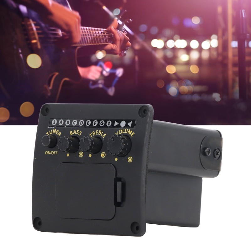 EQ01 Acoustic Guitar Tuner 2 Band EQ Black Guitar Tuner