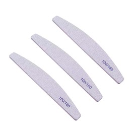 HUIKKJP Nail File, Set of 3, Sponge Nail File, Nail Polishing, Double Sided Type, Sponge Buffer, Nail Set (Half Moon Shape)