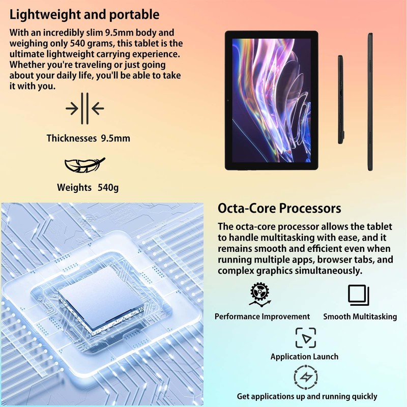 Android 14 Tablet, 10.1 inch Tablets with 1280 * 800