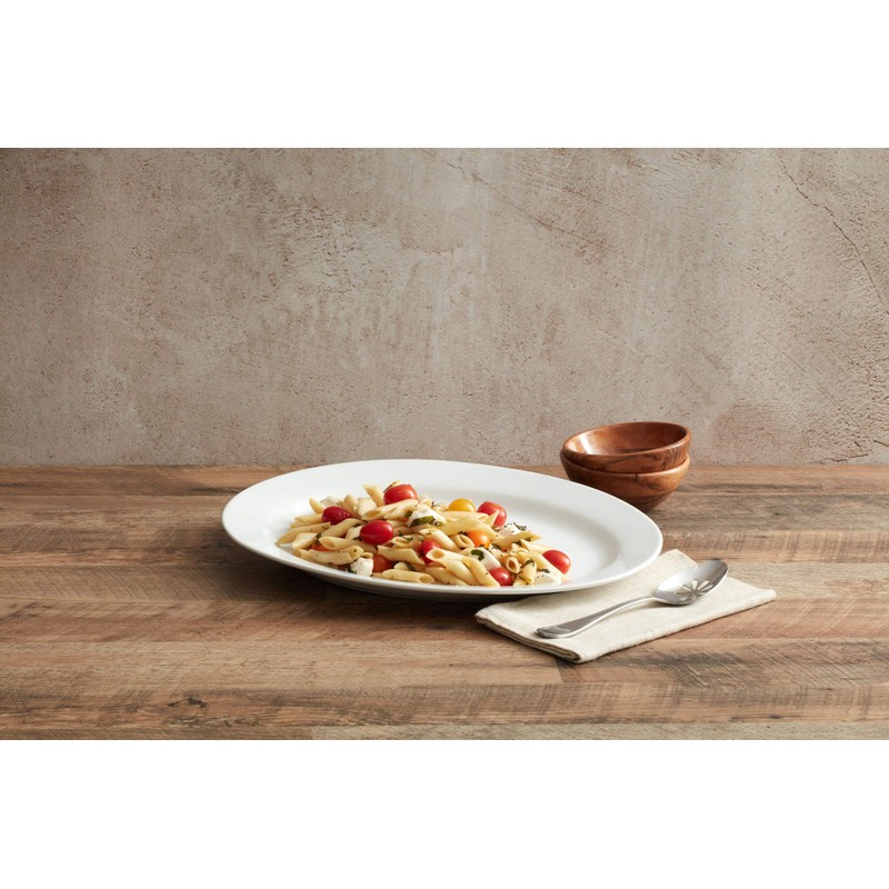 Everyday White Porcelain Oval Serving Platter, 16 Inch Large Turkey