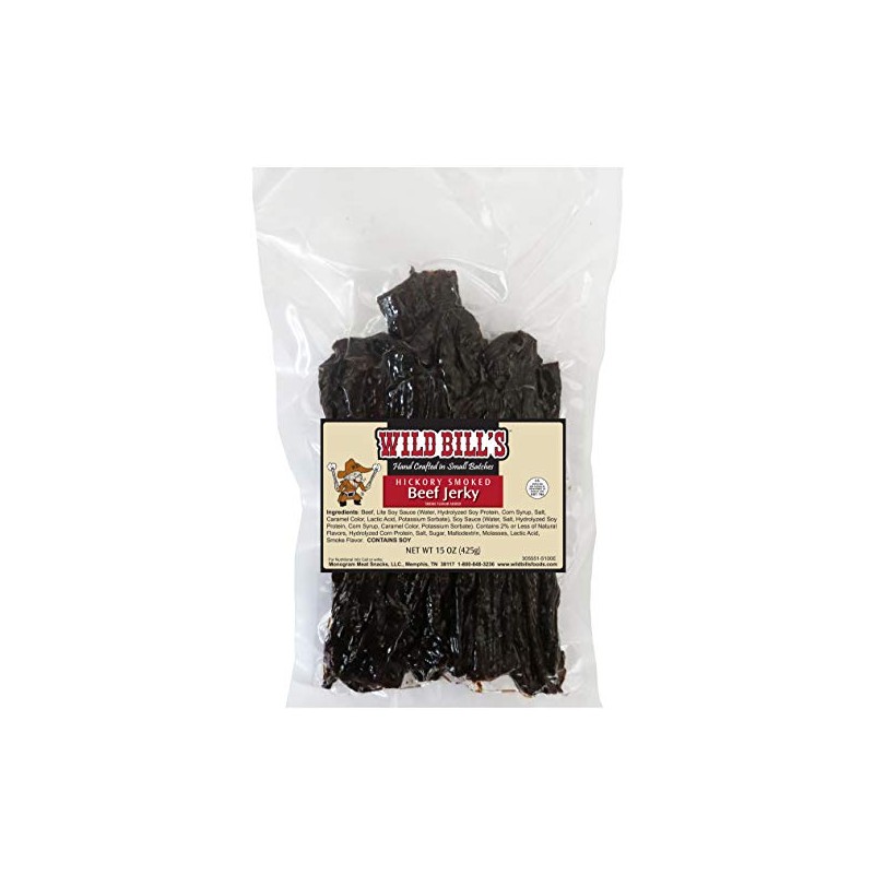 Wild Bills Hickory Smoked Beef Jerky Strips, 30-Count, 15-Ounce