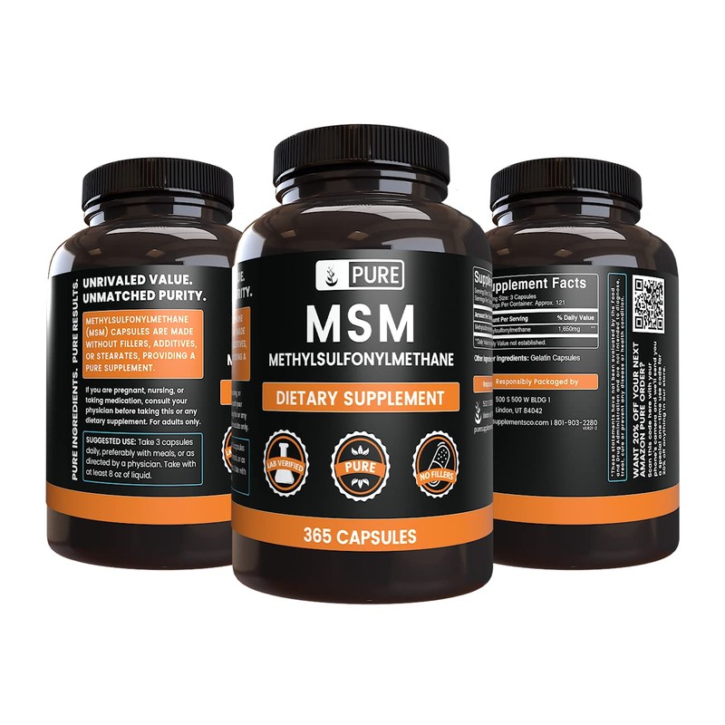 Pure Original Ingredients MSM (365 Capsules) No Magnesium Or Rice