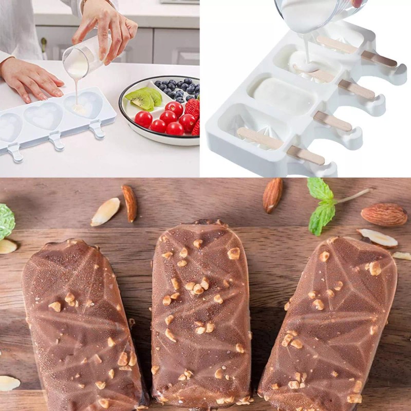 generic 2 Moldes De Helado Moldes Silicona Para Helados Con
