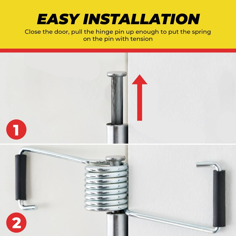 Spring Hinge Door Closer, Fits on Most Door Butt Hinge