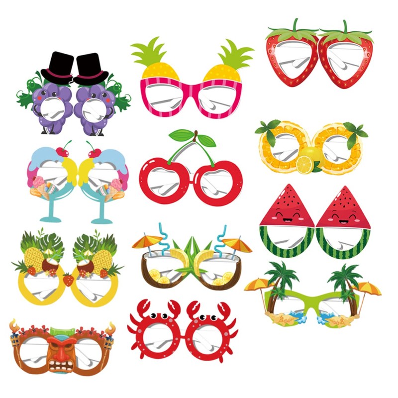 Sosoport 3sets Summer Fruit Glasses for Fun Party Photo Booth