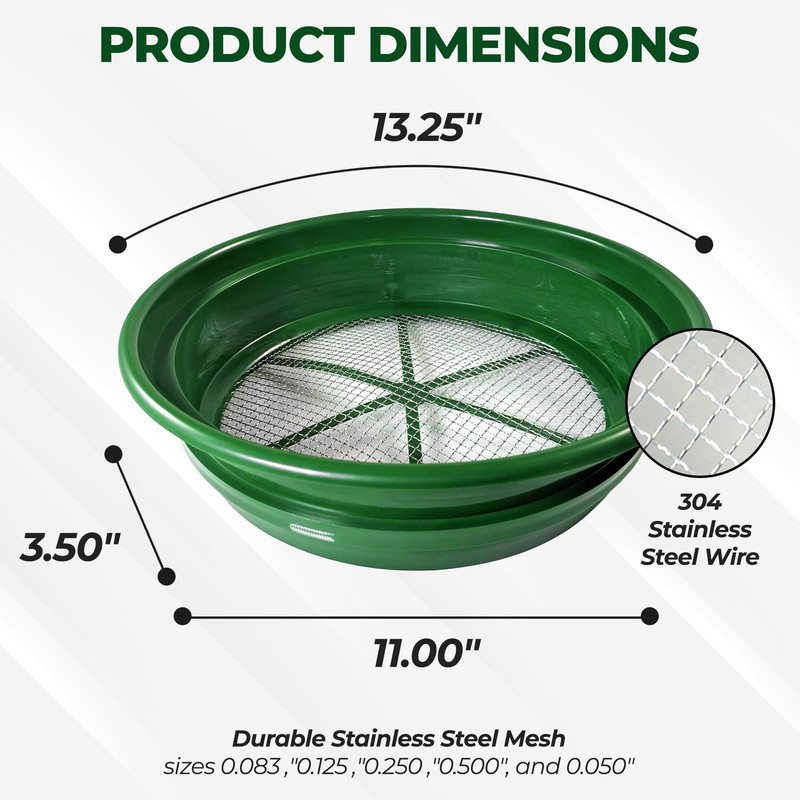 SE 13.25 Inch Wide Stackable Classifier Gold Prospecting Pan Set