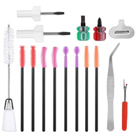 16pcs Sewing Machine Cleaning Kit, Sewing Machine Crevice Cleaning Tools Including Dual-Head Brush Screwdriver Silicone Brush Tweezers Seam Ripper Sewing Machine Repair Accessories
