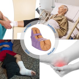 Ehucon Extra Long Egg Crate Foam Heel Protectors Bed Sore Pillow Cushion for Pressure Sores,Foot Pillow for Bedridden Patients Supplies, Ankle Pillow Heel Protector for Heel Pain- Pack of 1