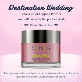 SNS Nail Dip Powder, Gelous Color Dipping Powder - Grace Bay (Purple/Mauve Rose, Cream) - Long-Lasting Dip Nail Color Lasts 14 Days - Low-Odor & No UV Lamp Required - 1oz