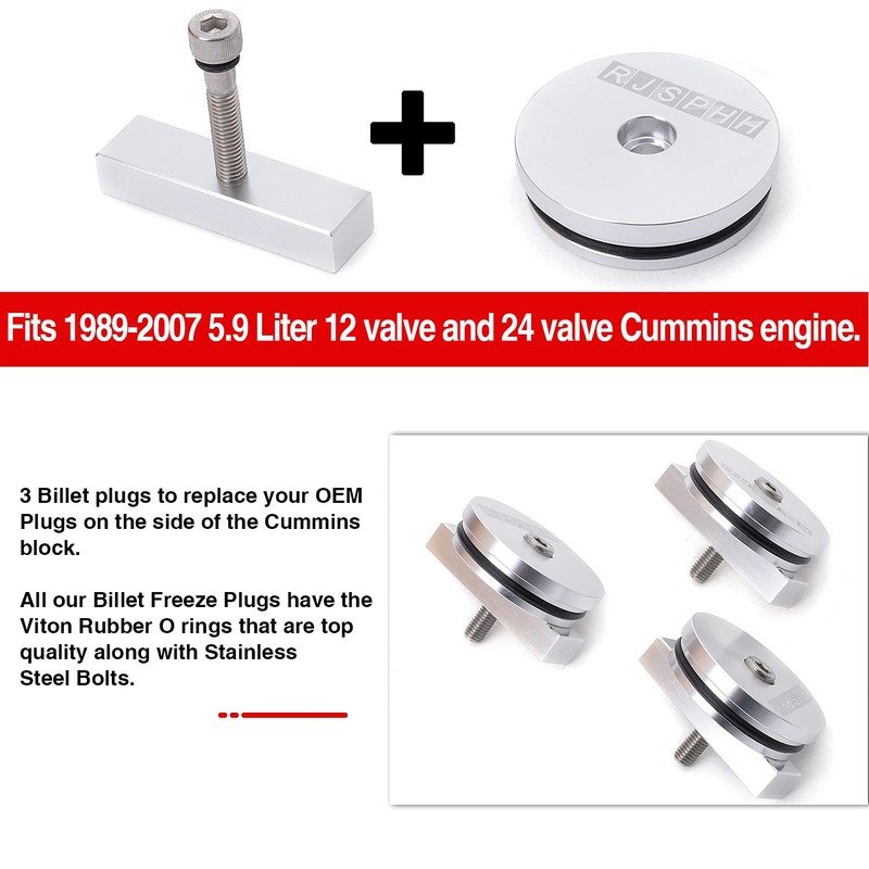 RJSPHH Cummins Freeze Plug Kit Replacement for dodge Turbo Diesel