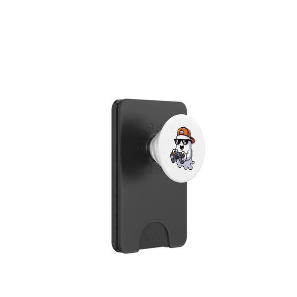 Halloween Ghost Gamer Funny Video Gaming Lovers PopSockets PopWallet for