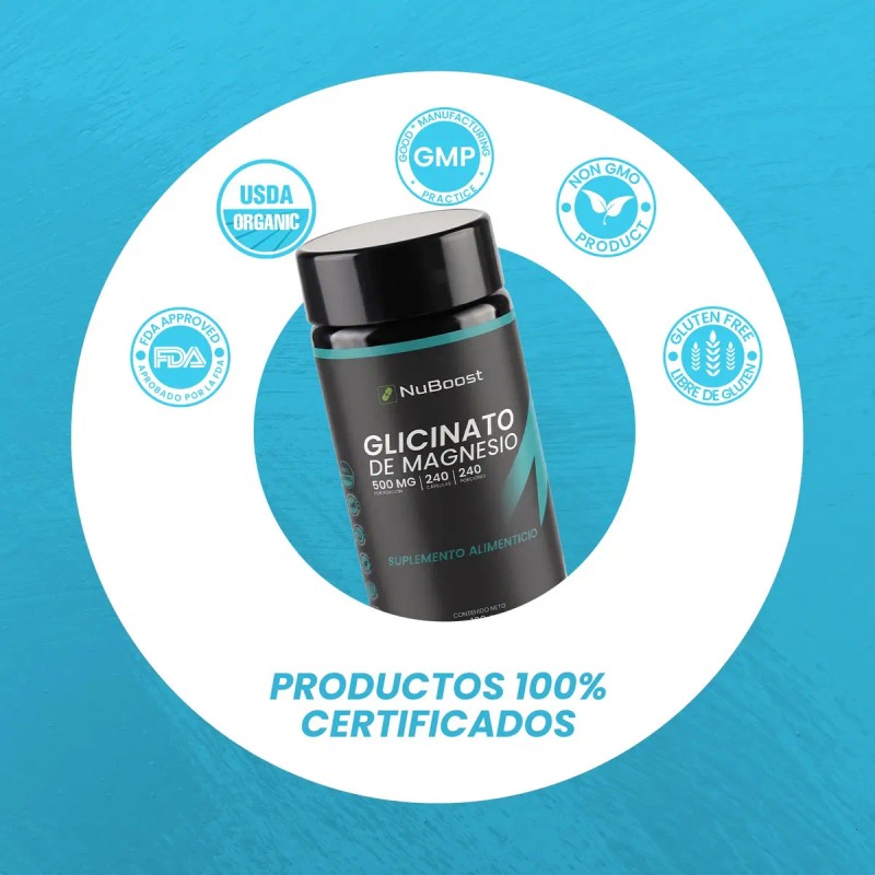 Glicinato Magnesio Nuboost 500 Cápsulas