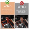 VKGUG Black Leather Walnut Wood Gear Shift Knob Shifter Compatible