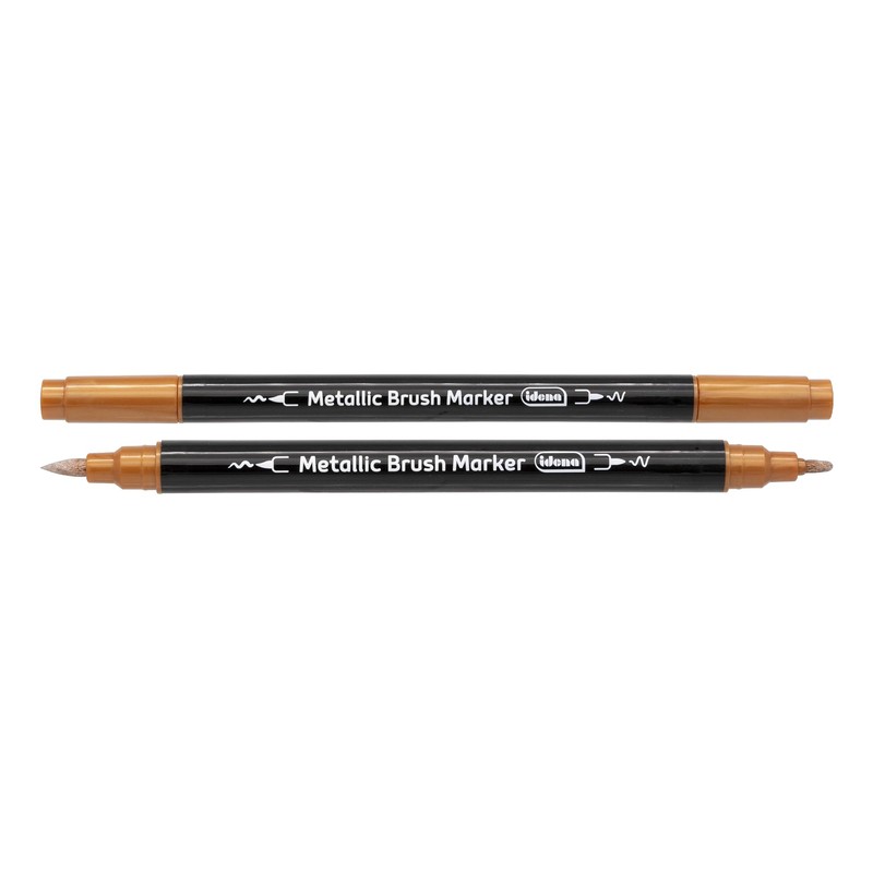 Idena 10856 Brush Marker with Double Tip, 12 Felt Tip