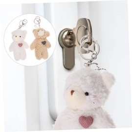 VILLCASE 2pcs Fluffy Bear Keychain - Cute Plush Bear Bag Charm, Decorative Keyring for Couples and Friends, Assorted Colors, 5.11 * 3.54 * 1.96inch