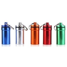 HHB Eclipse Small Cylinder Design Pill Box Stash Can Storage Container, Assorted Metallic Colors, 3ct, PBCYL