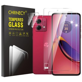 CHRINECY Pack of 2 Screen Protectors for Motorola Moto G84 5G Screen Protector + 2 Camera Screen Protectors, 9H Hardness, Anti-Scratch, HD Clear, Bubble-Free, Anti-Oil, Ultra Resistant