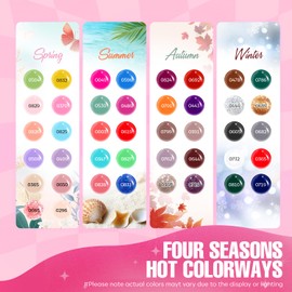 MEFA 42 Colors Gel Nail Polish Kit with U V Light, 50 Pcs All Seasons Collection Colorful Gel Polish Essential Set with 5 Psc Matte/Glossy Base Top Coat, Salon Gifts for Women