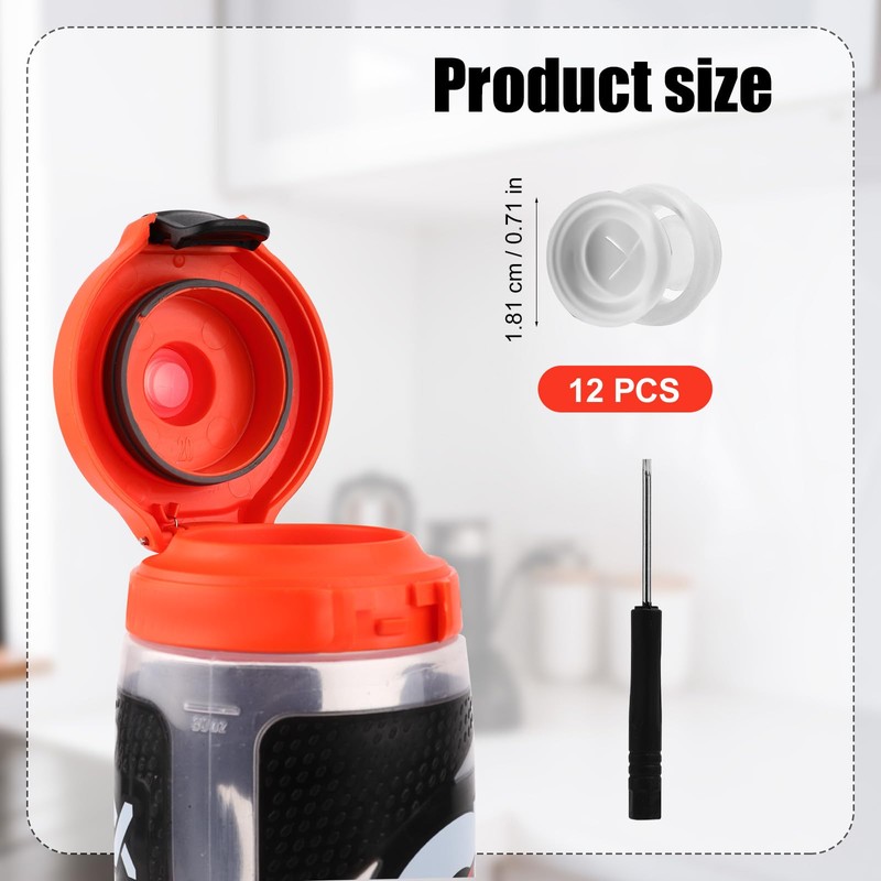12pcs Dispensing Rubber Valves Compatible with Gatorade Water Bottle, Silicone