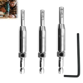 Upgraded VIX Bit Self Centering Hinge Drill Bit Set 5/64", 7/64", 9/64" for 1/4 in Snappy Bosch Hex-Shank Drill Bit, for #2 4 6 8 10 Screws Size, Self Centering Drill Bit Set