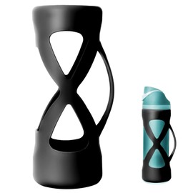 Silicone Water Bottle Boot for Owala 24 oz, Silicone Case with Handle, Anti-Slip Protective Sleeve Protector, Reduce Damage and Provide Comprehensive Protection for FreeSip(Black)