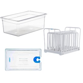 LIPAVI Sous Vide System Model NXC20-UNIR - with C20 Container, one N20X Rack and an Universal lid - fits virtually any sous vide machine up to 2.755 inches (70mm) in diameter