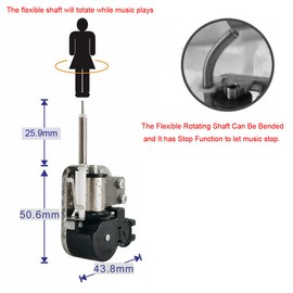 Pursuestar Fur Elise Wind Up Music Box with Flexible Rotating Shaft & Stop Function, Yunsheng Musical Mechanism Movement for DIY Music Boxes Ballerina Jewelry Box