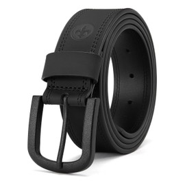 CHAOREN Leather Belts for Men - Mens Belts Leather 1.5" for Casual Jeans - Oval Hole Design Easy in Easy out