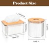 3PCS Acrylic Tissue Box Holder, Clear Tissue Organizer with Bamboo