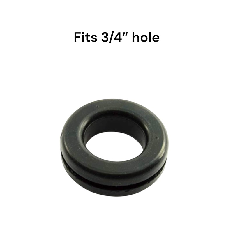 Rubber Grommet Fits 3/4" Hole in 1/16" Thick Panel -