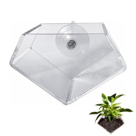 NYGHMY 1 Pcs Diamond Shape Acrylic Window Planter - Transparent Suction Cup Pot for Succulents, Herbs, and Indoor Gardens